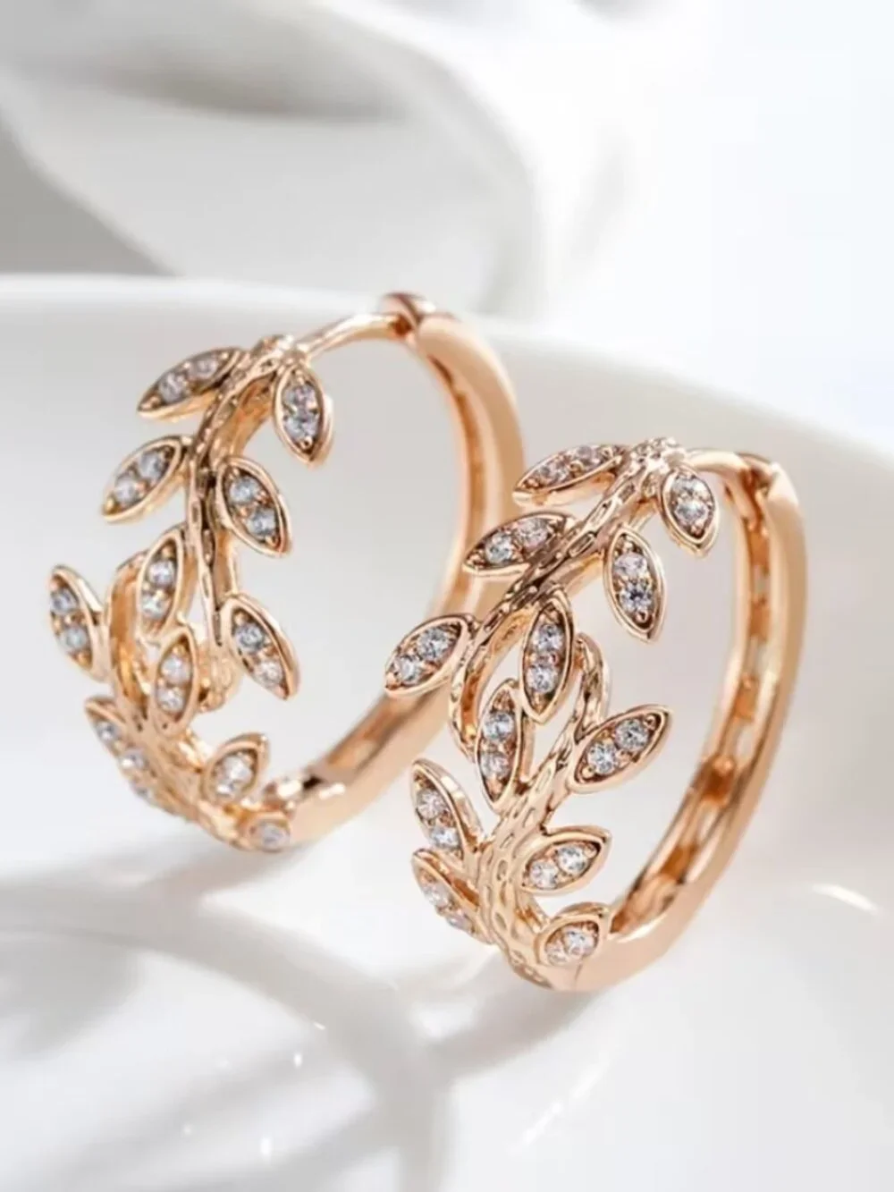 18K Gold Womens 2ct Diamond Small Hoop Earrings Ladies New 18 K Silver Jewelry_6